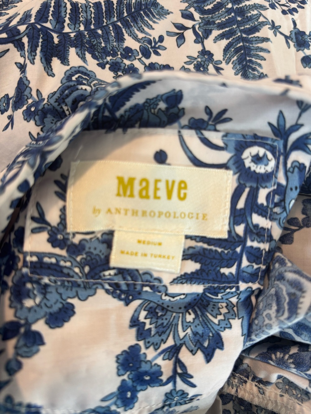 Anthropologie Cotton Somerset Tiered Maxi Dress In Blue Chinoiserie Size Medium - Picture 10 of 16